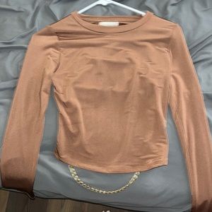 Brown long sleeve with open back